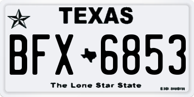 TX license plate BFX6853