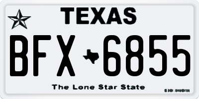 TX license plate BFX6855