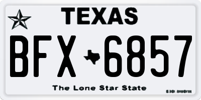 TX license plate BFX6857