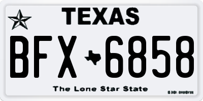 TX license plate BFX6858