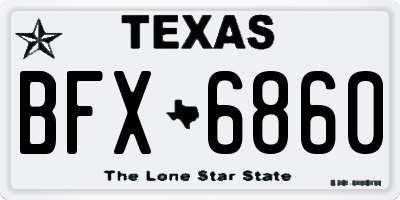 TX license plate BFX6860