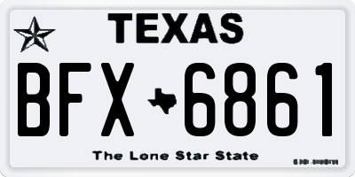 TX license plate BFX6861