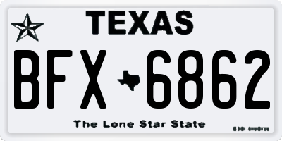 TX license plate BFX6862