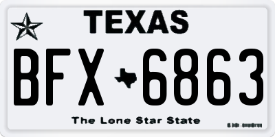 TX license plate BFX6863