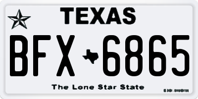 TX license plate BFX6865