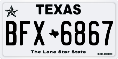 TX license plate BFX6867