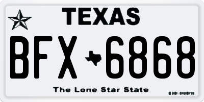 TX license plate BFX6868
