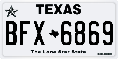 TX license plate BFX6869
