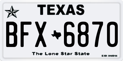 TX license plate BFX6870