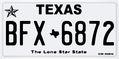 TX license plate BFX6872