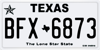 TX license plate BFX6873