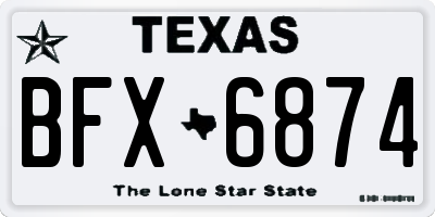 TX license plate BFX6874