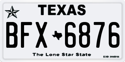 TX license plate BFX6876