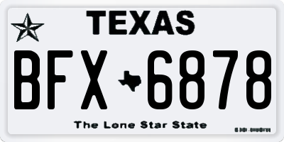 TX license plate BFX6878