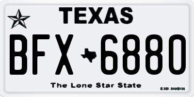 TX license plate BFX6880