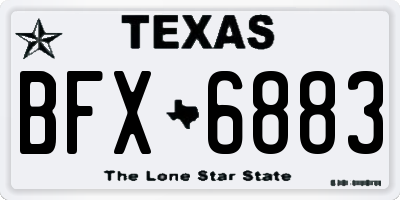 TX license plate BFX6883