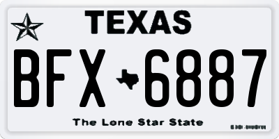 TX license plate BFX6887