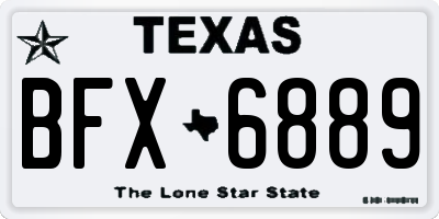 TX license plate BFX6889