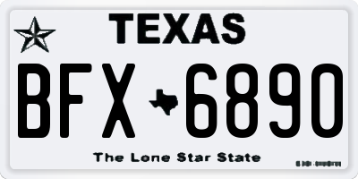TX license plate BFX6890