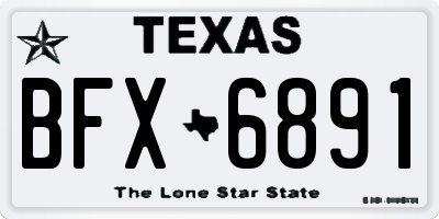 TX license plate BFX6891
