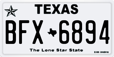 TX license plate BFX6894