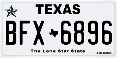 TX license plate BFX6896