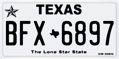 TX license plate BFX6897
