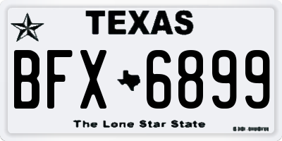 TX license plate BFX6899