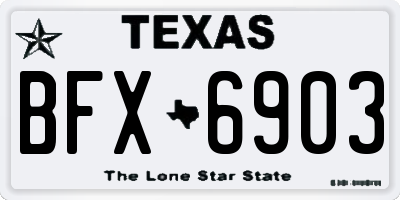 TX license plate BFX6903
