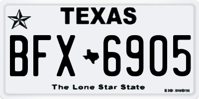 TX license plate BFX6905