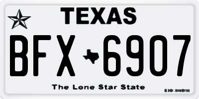 TX license plate BFX6907