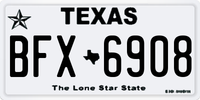 TX license plate BFX6908