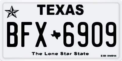 TX license plate BFX6909
