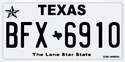 TX license plate BFX6910