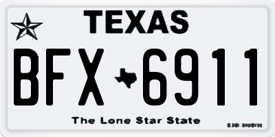 TX license plate BFX6911
