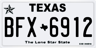TX license plate BFX6912