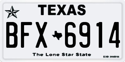 TX license plate BFX6914
