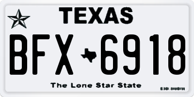 TX license plate BFX6918