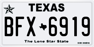 TX license plate BFX6919
