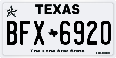 TX license plate BFX6920