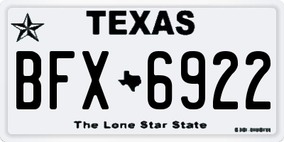 TX license plate BFX6922