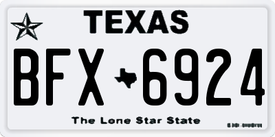 TX license plate BFX6924