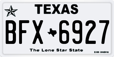 TX license plate BFX6927