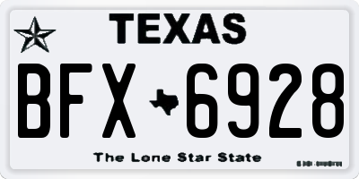 TX license plate BFX6928