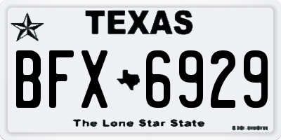 TX license plate BFX6929