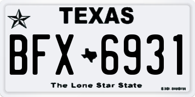 TX license plate BFX6931