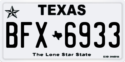 TX license plate BFX6933