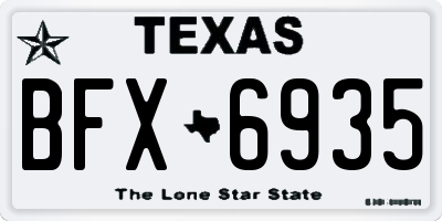 TX license plate BFX6935