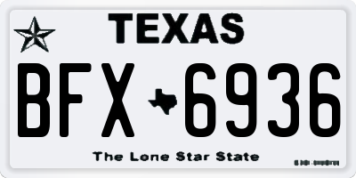 TX license plate BFX6936