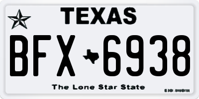 TX license plate BFX6938